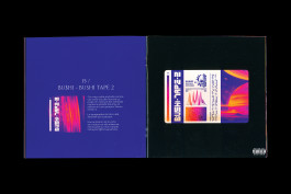 Design graphique, édition ouverte présentant une pochette d'album du rappeur Bushi