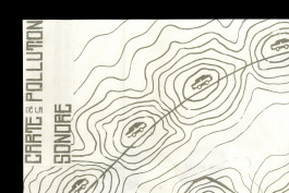 Carte réalisée en sérigraphie, ouverte, pictogrammes de voitures, ondes sonores