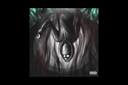 Illustration pour une cover d'un personnage à capuche, rappeur français, ombres noir et lune