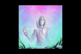 Illustration pour une cover d'un personnage à capuche, rappeur français, couleurs lumière et soleil