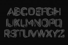 Typographie TYP-GEN, ensemble des lettres générées grâce à un processus de design génératif fait sur p5Js