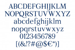 Design graphique, présentation des caractères Regular de la typographie moondog