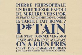 Design graphique, image de présentation sous forme de phrases de la typographie MERCURE