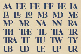 Design graphique, image de présentation des ligatures de la typographie MERCURE