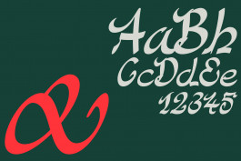 Design graphique, image de présentation de certains glyphs de la typographie Blonne