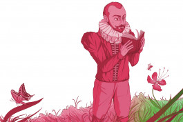 Affiche illustrée représentant Montaigne pour l’événement Montaigne en Mouvement 2025 à Saint-Michel-de-Montaigne, réalisée par Mathis Van Hecke, graphiste et illustrateur à Rennes.