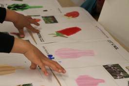 Signalétique participative créée pour le Potager des Cultures des Cols Verts au Blosne à Rennes, réalisée avec la Maison des Squares par le graphiste et illustrateur Mathis Van Hecke.