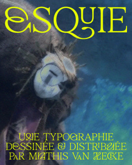 Esquie, typographie à empattements décorative créée par Mathis Van Hecke, graphiste et illustrateur à Rennes, inspirée de l’univers poétique de Clair-Obscur: Expédition 33.