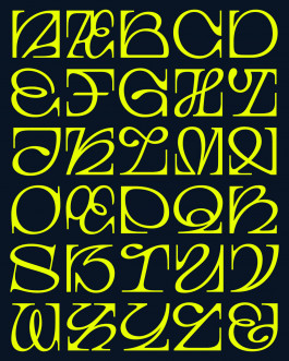Esquie, typographie à empattements décorative créée par Mathis Van Hecke, graphiste et illustrateur à Rennes, inspirée de l’univers poétique de Clair-Obscur: Expédition 33.