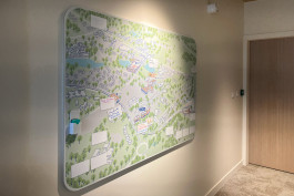 Plan illustrés réalisés pour la DIRPJJ de Rennes, représentant les bureaux et le quartier environnant