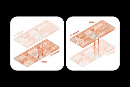 Plan illustrés réalisés pour la DIRPJJ de Rennes, représentant les bureaux et le quartier environnant