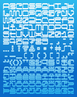 Aero Mono Display, typographie monospace open-source créée par Mathis Van Hecke, construite à partir d’une grille modulaire inspirée des typographies matricielles.